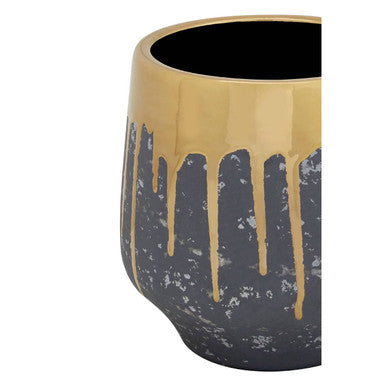 Small Grey and Gold Finish Planter