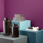 Black and Silver Finish Large Ceramic Jar