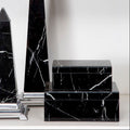 Small Black Marble Design Glass Trinket Box