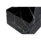 Small Black Marble Design Glass Trinket Box