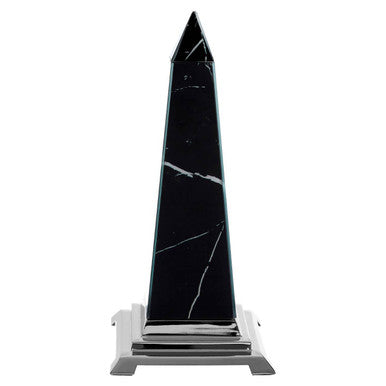 Small Black Marble Design Obelisk Sculpture | Renata