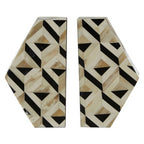 Ivory and Black Set of 2 Bookends