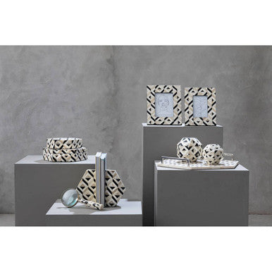 Ivory and Black Set of 2 Bookends