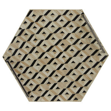 Ivory and Black Hexagon Tray