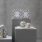 Ivory and Black Hexagon Tray