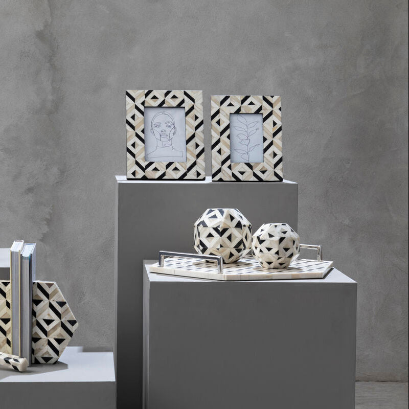 Ivory and Black Hexagon Tray