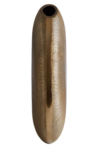 Large Gold Finish Round Vase