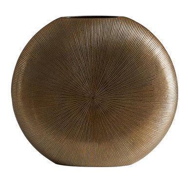 Large Gold Finish Round Vase