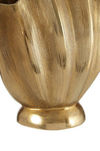 Small Gold Finish Fluted Vase