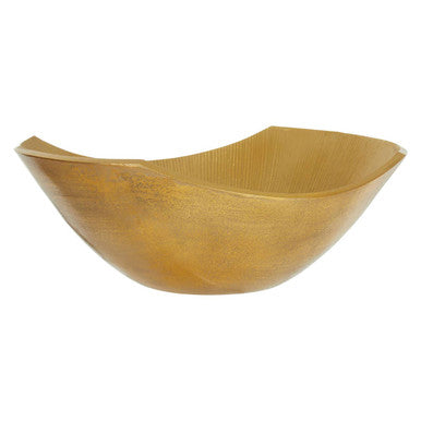 Large Fluted Gold Finish Bowl