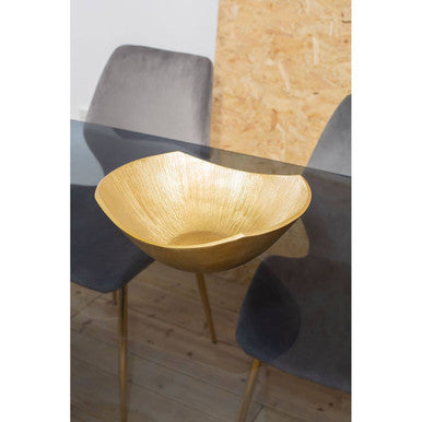 Large Fluted Gold Finish Bowl