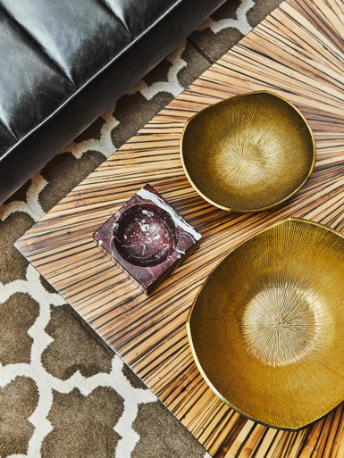 Large Fluted Gold Finish Bowl