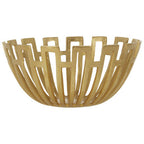 Large Geometric Pattern Gold Finish Bowl