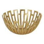 Large Geometric Pattern Gold Finish Bowl