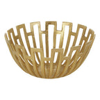 Large Geometric Pattern Gold Finish Bowl