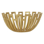Large Geometric Pattern Gold Finish Bowl