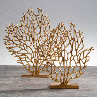 Small Gold Finish Coral Sculpture | Prato