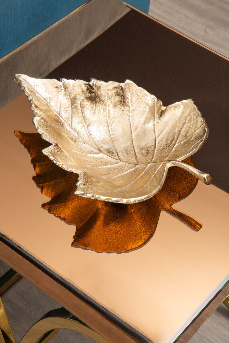 Gold Finish Leaf Dish