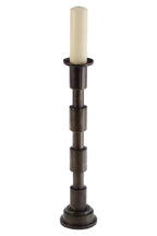 Matte Black Stacked Large Candle Holder