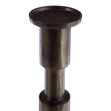 Matte Black Stacked Large Candle Holder