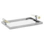 Mirrored Tray with Acrylic Horn Handles
