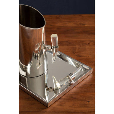 Mirrored Tray with Acrylic Horn Handles