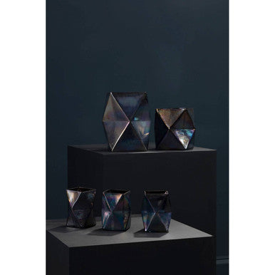 Large Oil Slick Glass Candle Holder