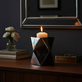 Large Oil Slick Glass Candle Holder
