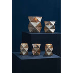 Small Gold Finish Glass Candle Holder
