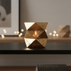 Small Gold Finish Glass Candle Holder
