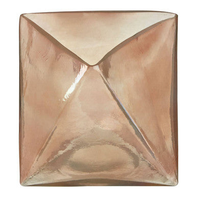 Small Pink Glass Candle Holder
