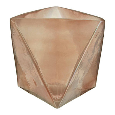 Small Pink Glass Candle Holder