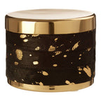 Large Gold and Black Hair on Leather Trinket Box