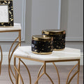 Large Gold and Black Hair on Leather Trinket Box