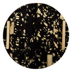 Black Cowhide Tray with Metal Rim