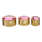 Set of 3 Trinket Boxes with Pink Lids