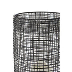 Large Black Woven Wire Candle Holder with Glass Insert