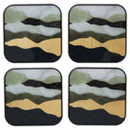Set of 4 Gold and White Bullseye Coasters