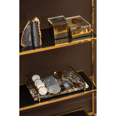 Grey and Gold Bookends