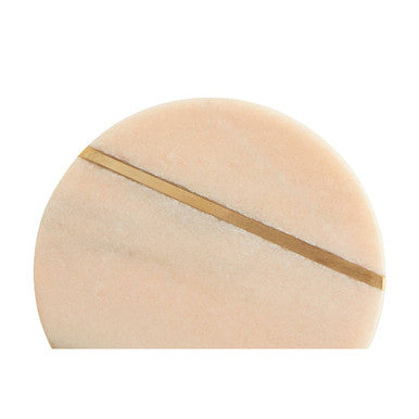 Set of 4 Pink Marble Coasters with Gold Inlay
