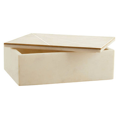 Large White Marble Trinket Box