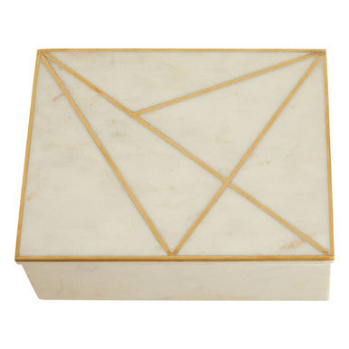 Large White Marble Trinket Box