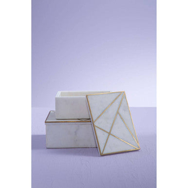 Large White Marble Trinket Box