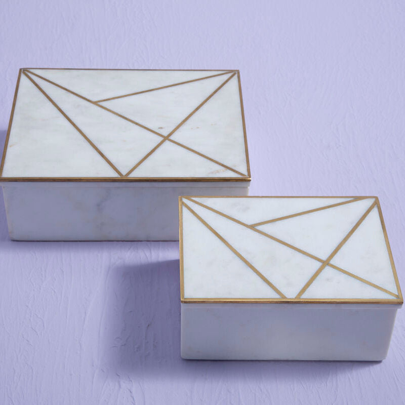 Large White Marble Trinket Box