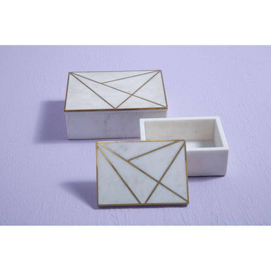 Large White Marble Trinket Box