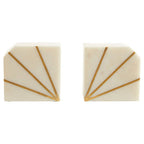 White Marble and Gold Bookends