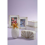 White Marble and Gold Bookends