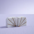 White Marble and Gold Bookends