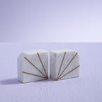 White Marble and Gold Bookends