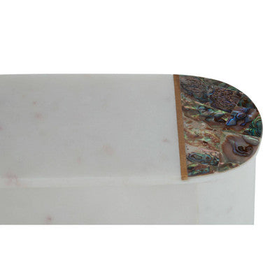 White Marble and Paua Shell Trinket Box